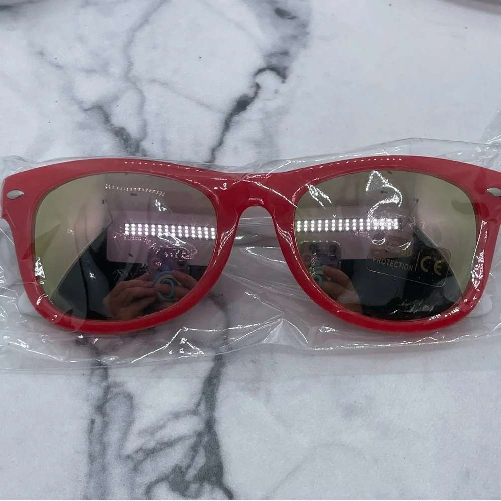 3 Boys Sunglasses 2 Spider-Man & 1 Plain Red Reflective Lenses Some Wear